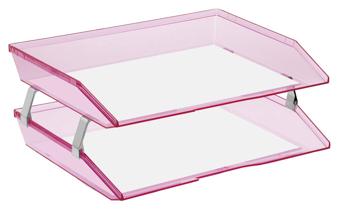 Acrimet Facility 2 Tier Letter Tray, Side Load, Letter Size/A4, Desktop File Organizer, Plastic