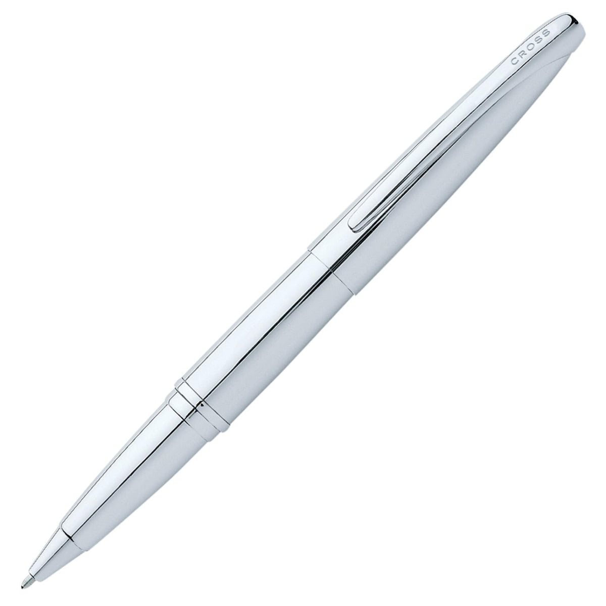 Cross ATX Pure Chrome Rollerball Pen, Medium Point, Black Ink