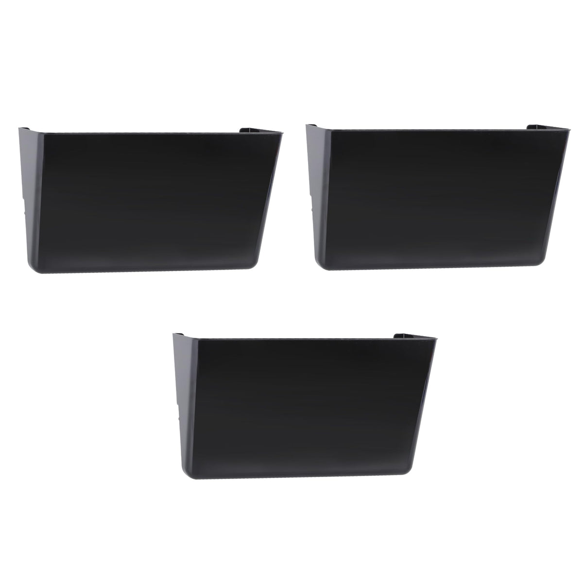 EASEPRES 3 Pack Black Plastic Single Pocket Hanging File Organizer, Wall Mount Paper Mails