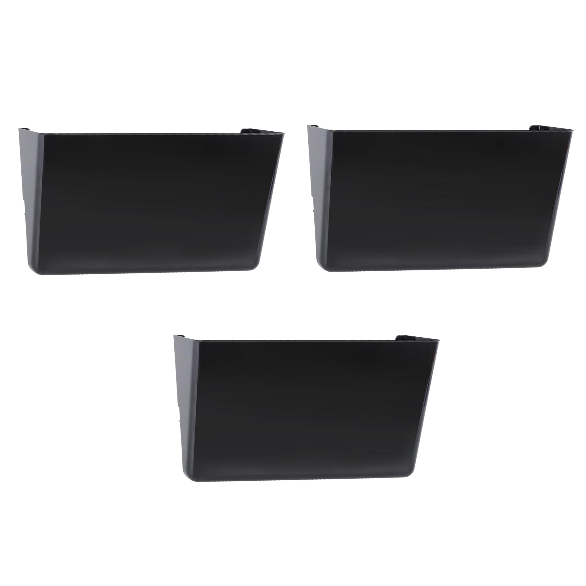 EASEPRES 3 Pack Black Plastic Single Pocket Hanging File Organizer, Wall Mount Paper Mails