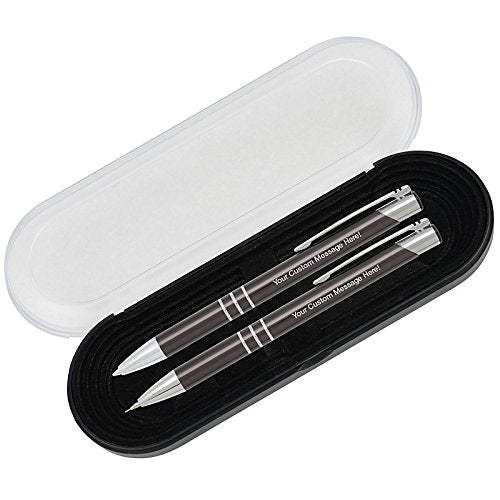 Imprints Online 2 Personalized Engraved Classic Metal Ballpoint Pen & Mechanical Pencil Gift Set.