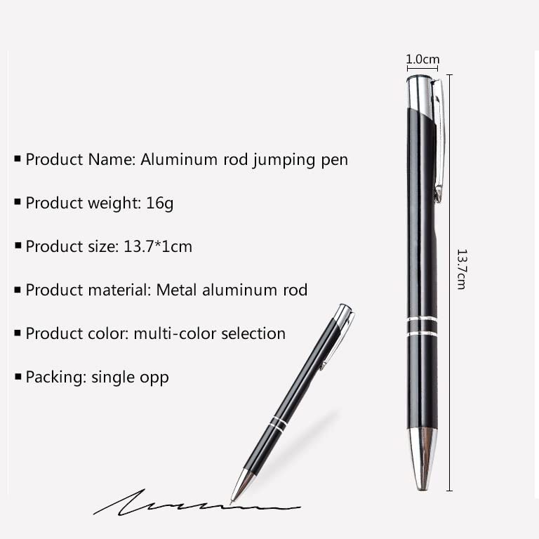 AOK 50PACK Personalized Pens Custom Black writing - Metal Name pens - Laser Engraved with Your Text