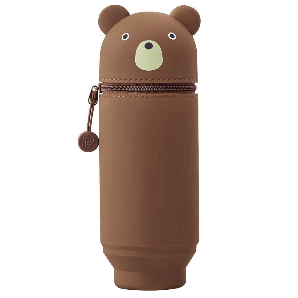 LIHITLAB Kawaii Japanese Bear Large Stand Up Pencil Case For School Office College, Cute School