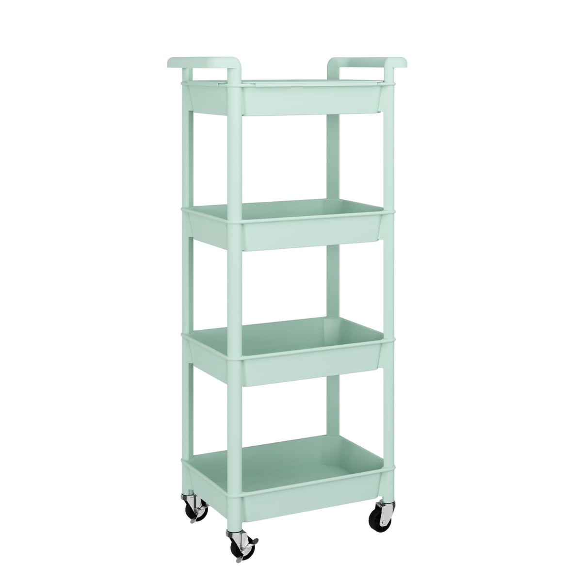 MIOCASA Utility Rolling Cart with Detachable Tray Top, 4-Tier Kitchen Storage Organization, Art
