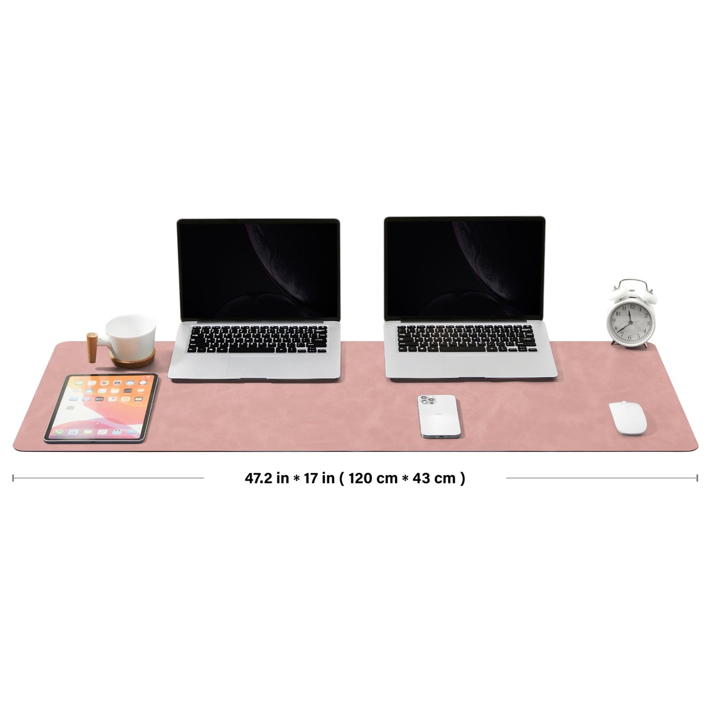 Distressed Leather Desk Mat - Non-Slip PU Desk Pad for Office and Home - Desk Organization and