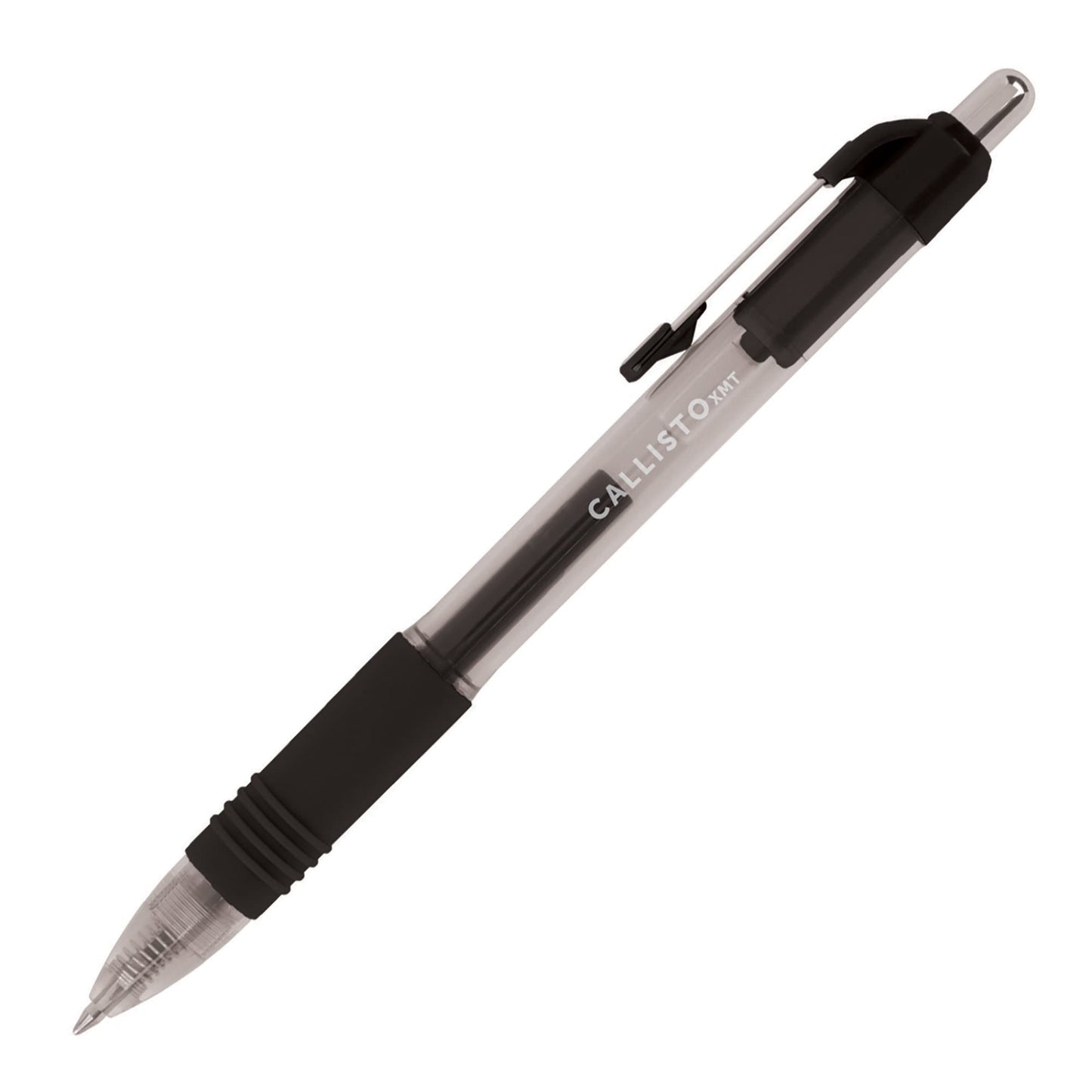 Office Depot Soft-Grip Retractable Gel Pens, Medium Point, 0.7 mm, Transparent Black Barrel, Black