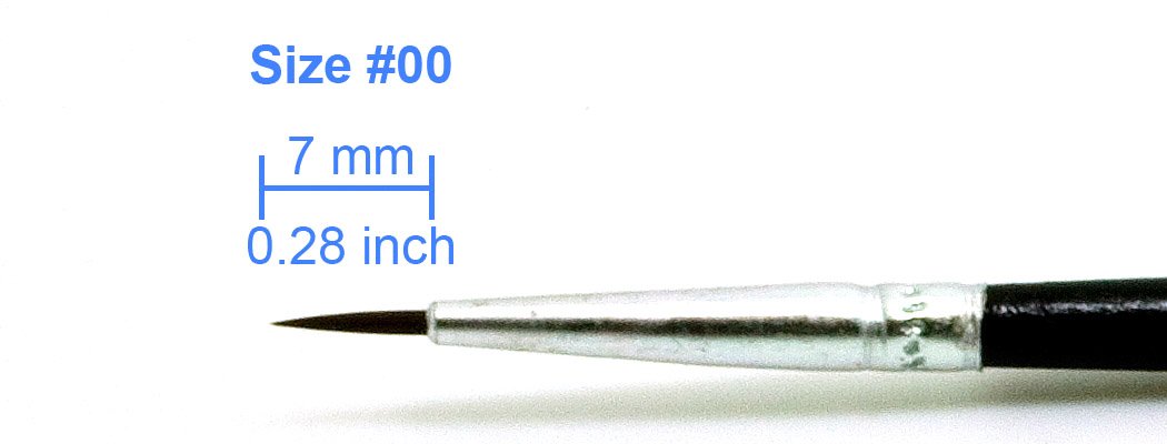 50 Pcs Fine Detail Synthetic Paint Brush Set, Pointed Round Size #00 Small