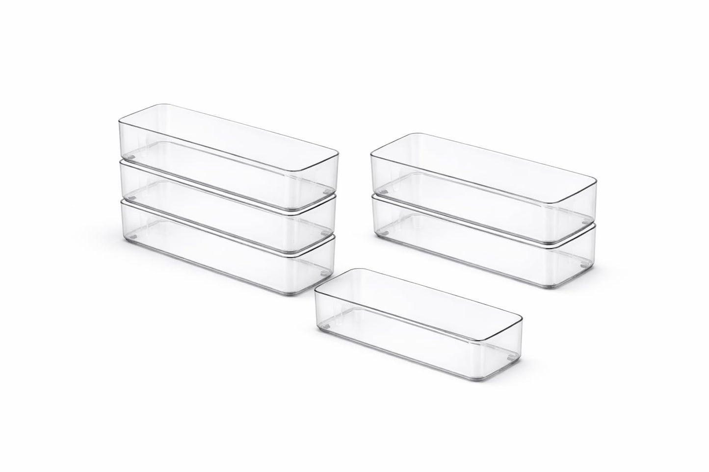 primebox Plastic Clear Acrylic Drawer Organizers. Bathroom, Kitchen, Bedroom, Utensils, Office