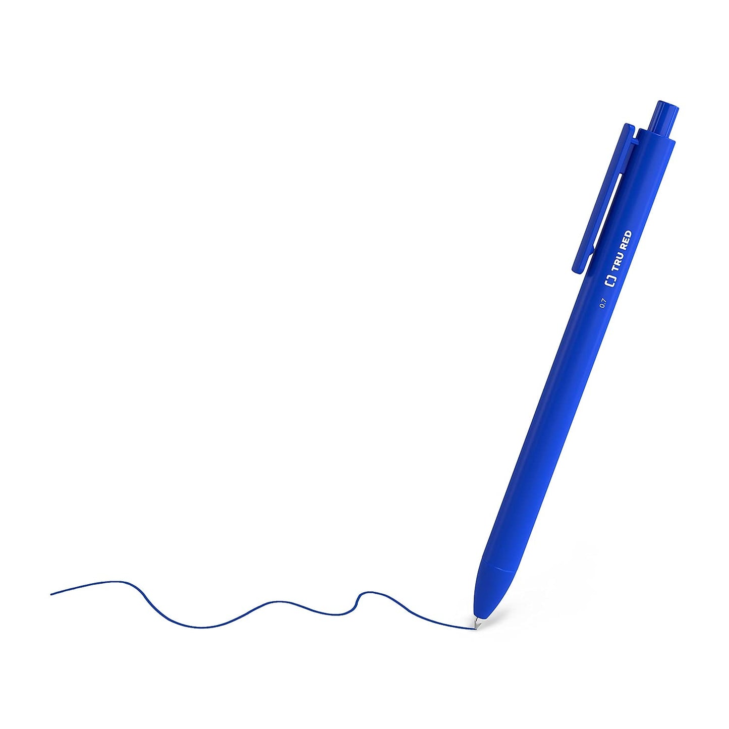 Staples TRU RED Retractable Gel Pens, Medium Point 0.7mm, Blue Ink, 24 Pack - Quick-Dry Pens for