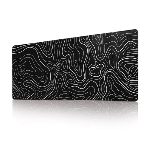 Desk Mat Gaming Mouse Pad Desk Pad XL Large Mouse Mat Office Decor Accessories (Black Geometric)