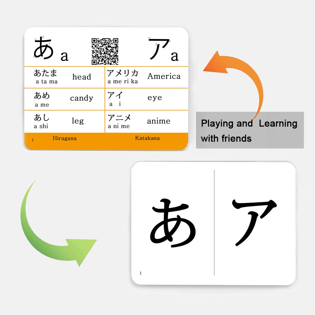 Hiragana and Katakana Syllabary Alphabet Japanese Flash Cards for Beginners - Katakana & Hiragana