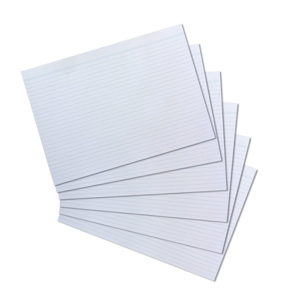 Herlitz A4 Ruled Index Card - White (100 Pieces)