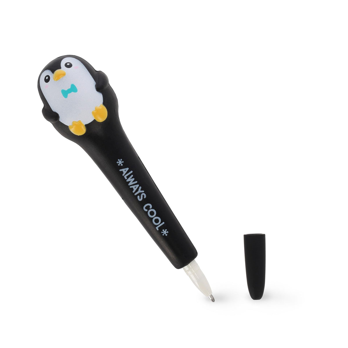 Legami - Squeezies Anti-Stress Gel Pen, Penguin Theme, Writing Stationery Relax and Focus