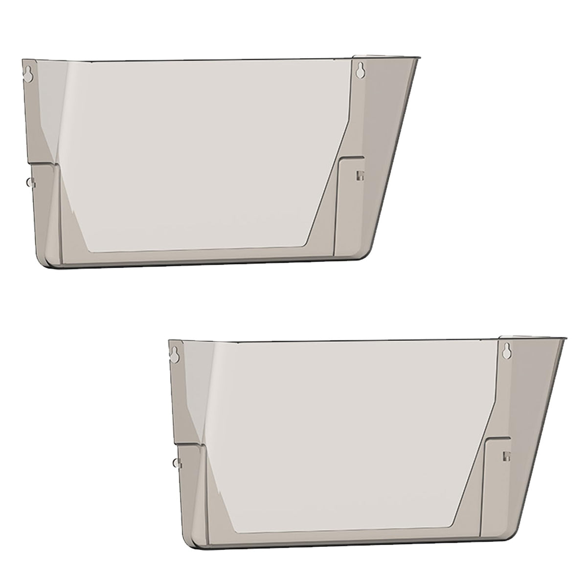 Gawerk Clear Acrylic Single Pocket, Plastic Hanging Wall Mount File Holder for Office Home (Gray, 2