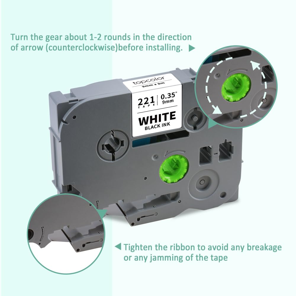 6PK Tz Tape 9mm 0.35" Laminated Compatible for Brother 9mm Colored Label