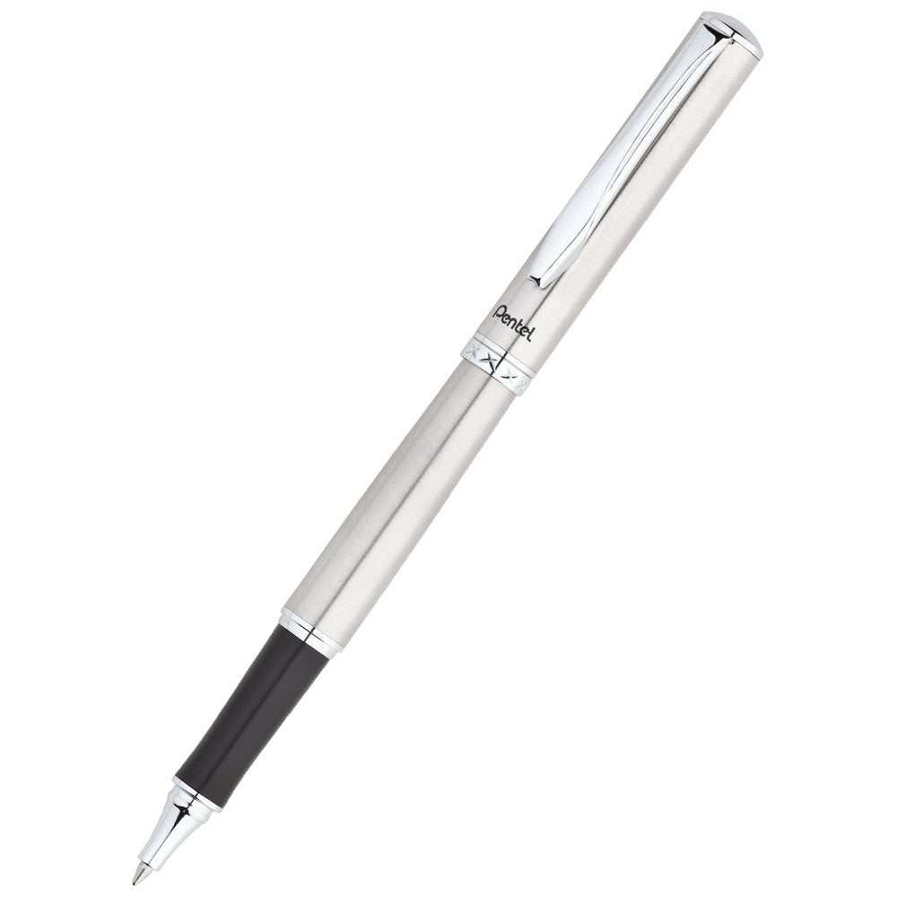 Pentel Libretto Roller Gel Pen and Pencil Set with Gift Box, Pen 0.7mm and Pencil 0.5mm, Silver