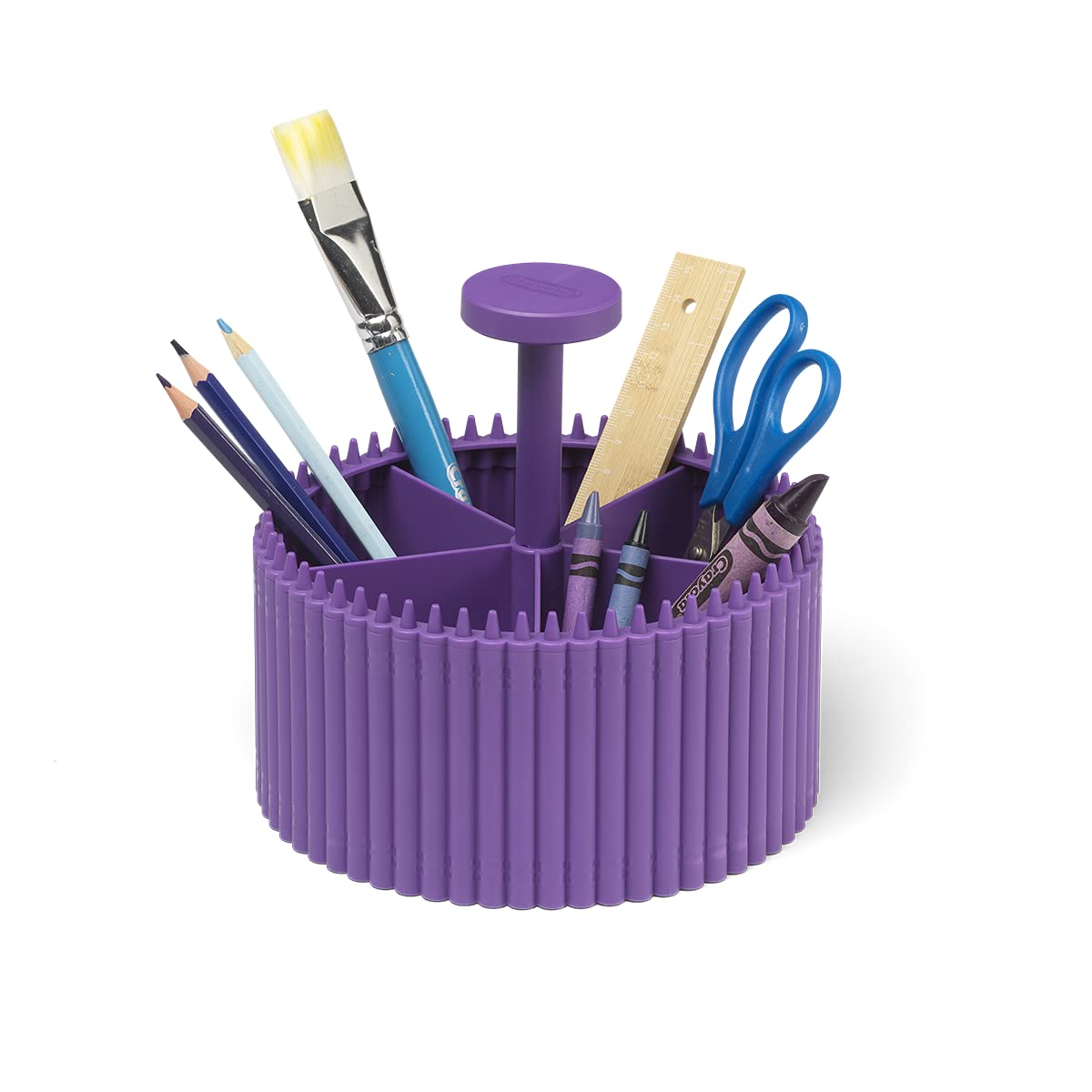 Crayola Round Storage Organizer - Creative Kids Desk Organizer with 5 Sections for Storing Pens