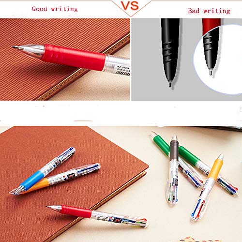 AEKAN 12 Pack Multicolor Pen Retractable 0.7mm 4 Color Ink(Black, Blue, Red, Green) in One