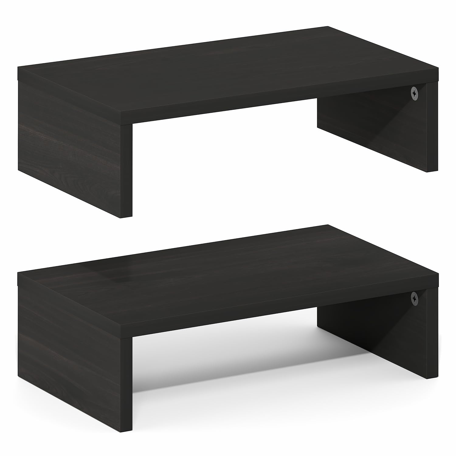 Furinno CLASSIC Monitor Stand Riser Set of 2, 15.7" Wide Dual Monitor Riser, Stackable Separable