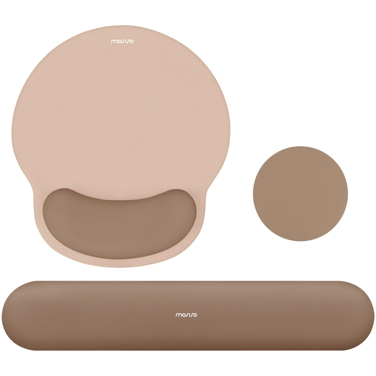 MOSISO Wrist Rest Support for Mouse Pad&Keyboard Set, Mocha