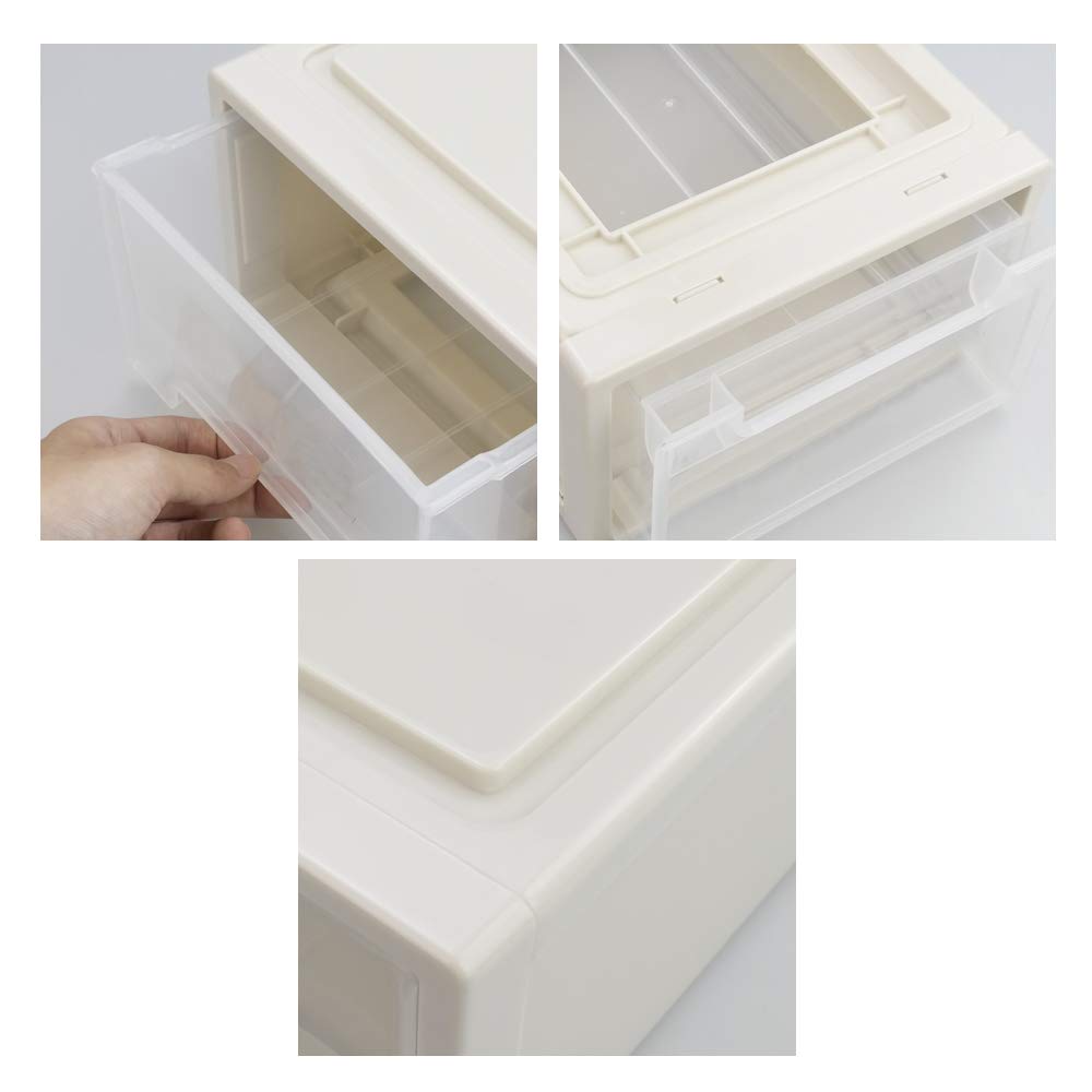 Jandson 6 Quart Plastic Chest of Drawers, Desktop Office Organizer, 3 Pack