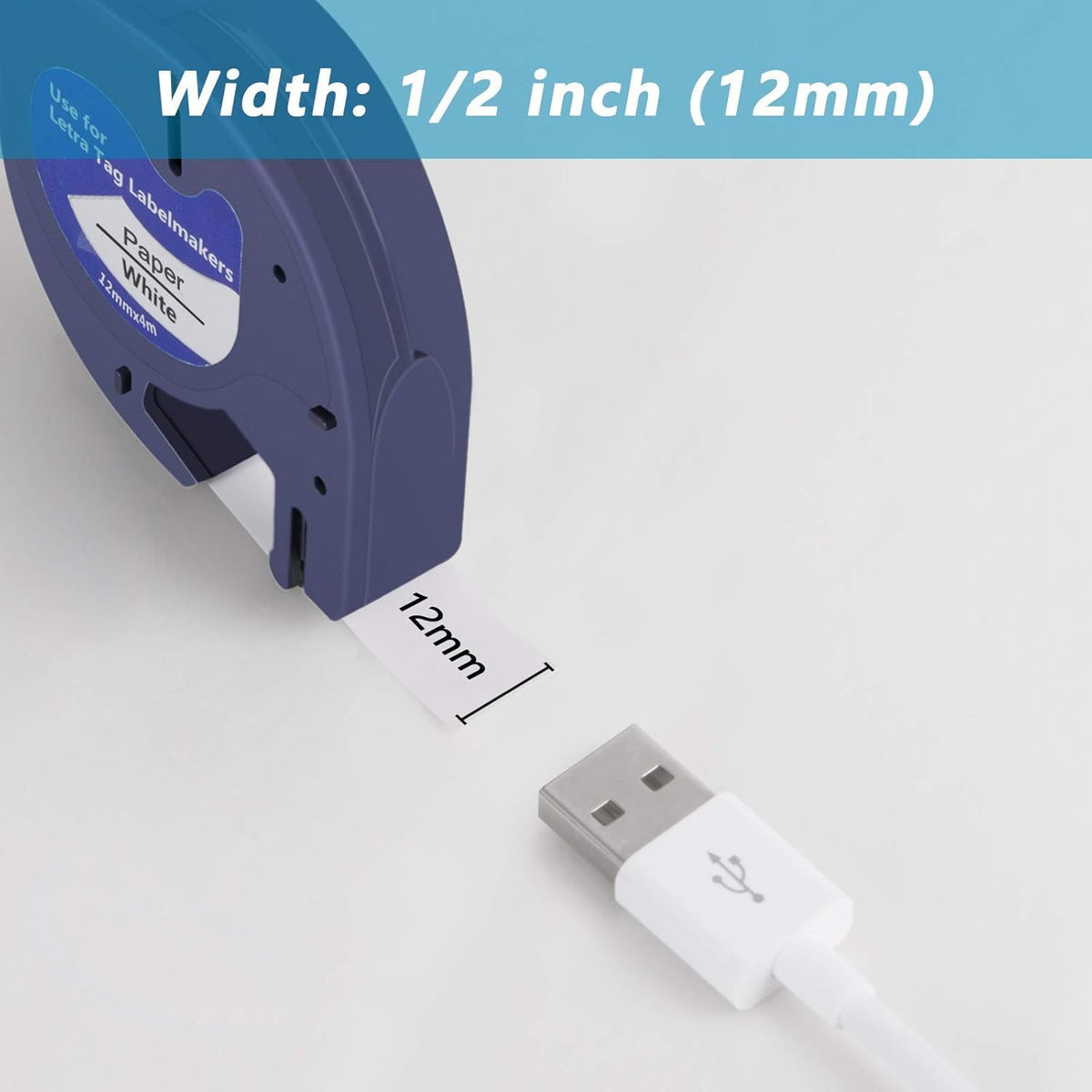 Hehua Compatible with Dymo 91330 12mm Label Maker Tape 20PK Refills 10697