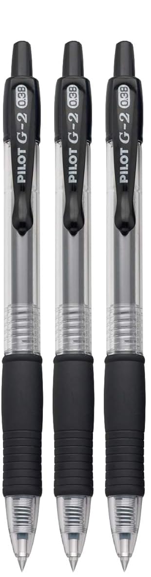 Advantage Gifts G2 Retractable Premium Gel Ink Roller Ball Pens Ultra Fine Point (.38mm) Black Ink