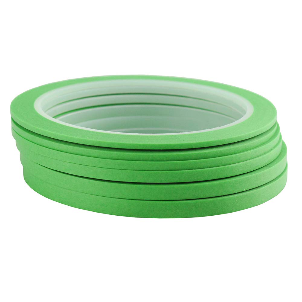 JINBING 6Rolls Washi Masking Tape for DIY Nail Arts Drawing Pattern Making 2mm 2.5mm 3mm 4mm 5mm