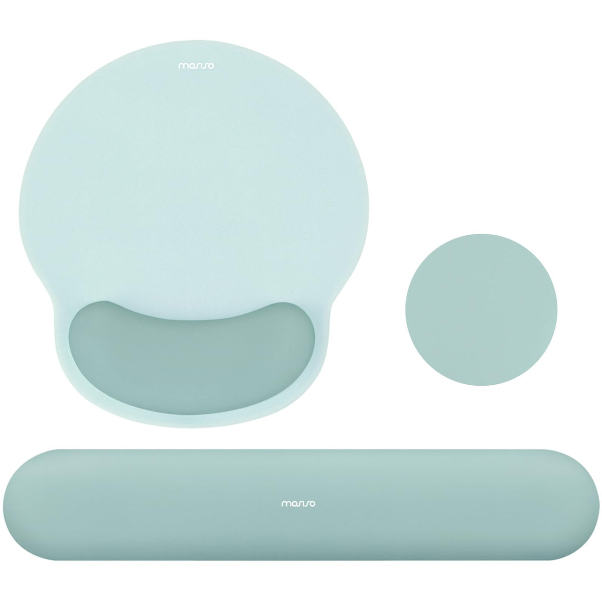 MOSISO Wrist Rest Support for Mouse Pad&Keyboard Set, Aquamarine