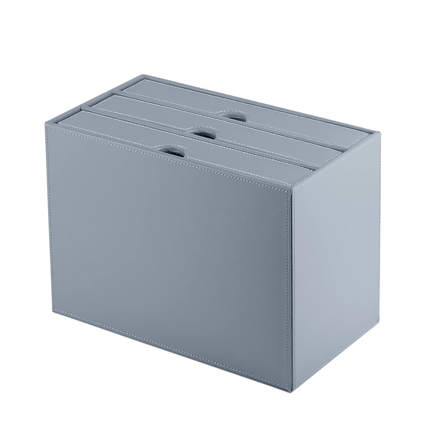 Leather Desk Organizer with 3 Drawers/Tray, Executive Office Supplies Desktop Filing A4 File