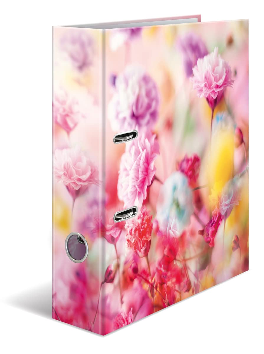 HERMA 19559 Folder A4 Flowers Spring Flowers 7 cm Wide Sturdy Cardboard Coloured Outer and Inner