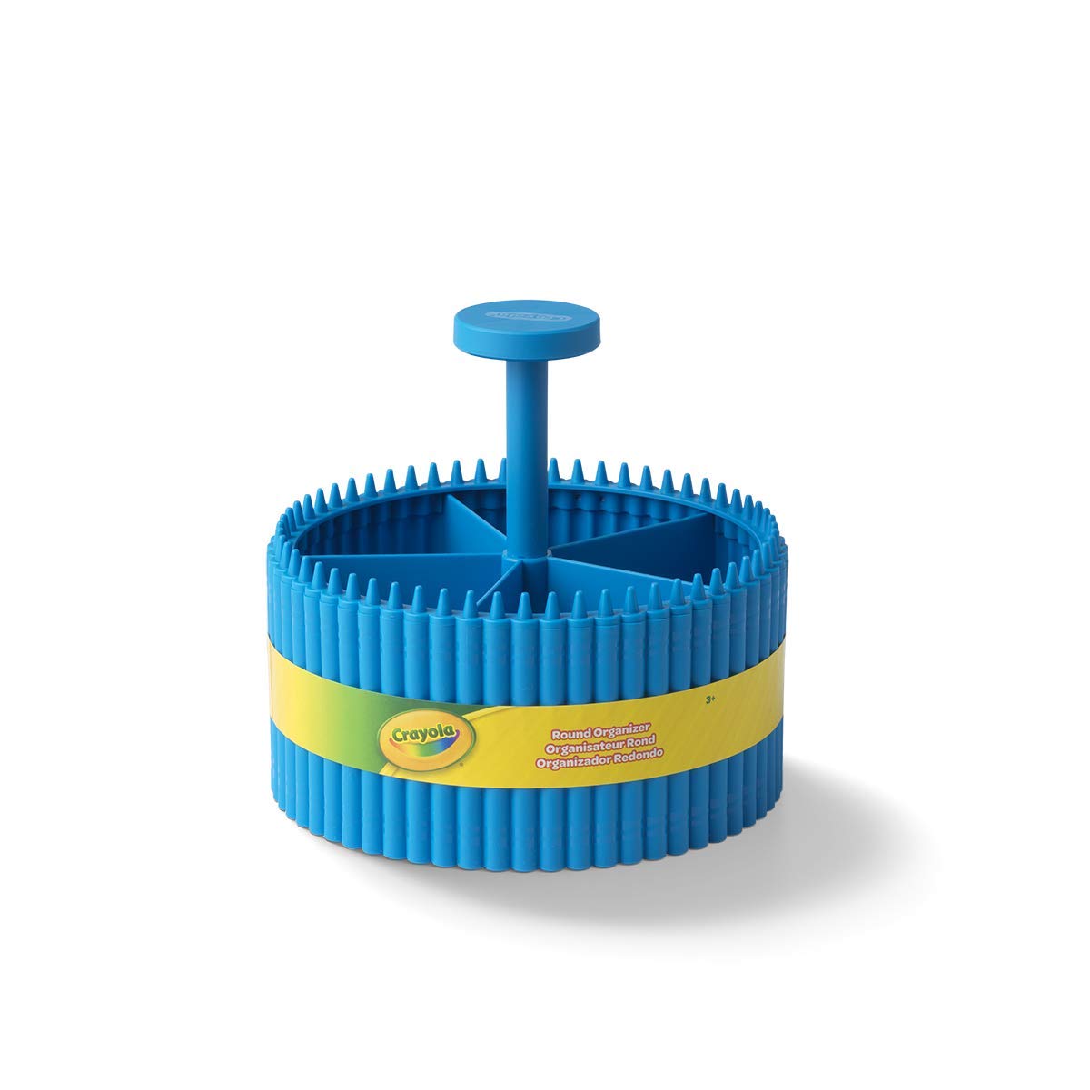 Crayola Round Storage Organizer - Creative Kids Desk Organizer with 5 Sections for Storing Pens