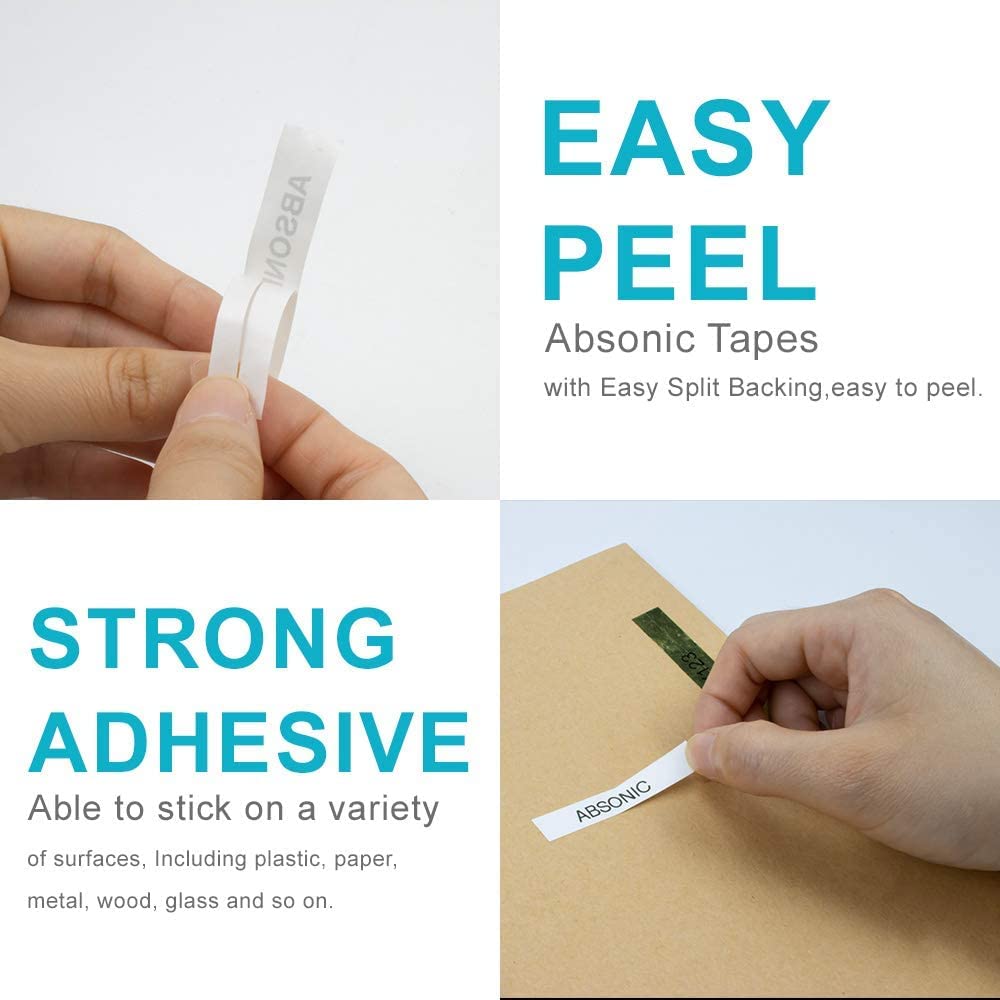 Absonic XR-9WE2S 9mm Label Tape Replace for Casio Xr-9we Label Maker Tape Use with Casio Label