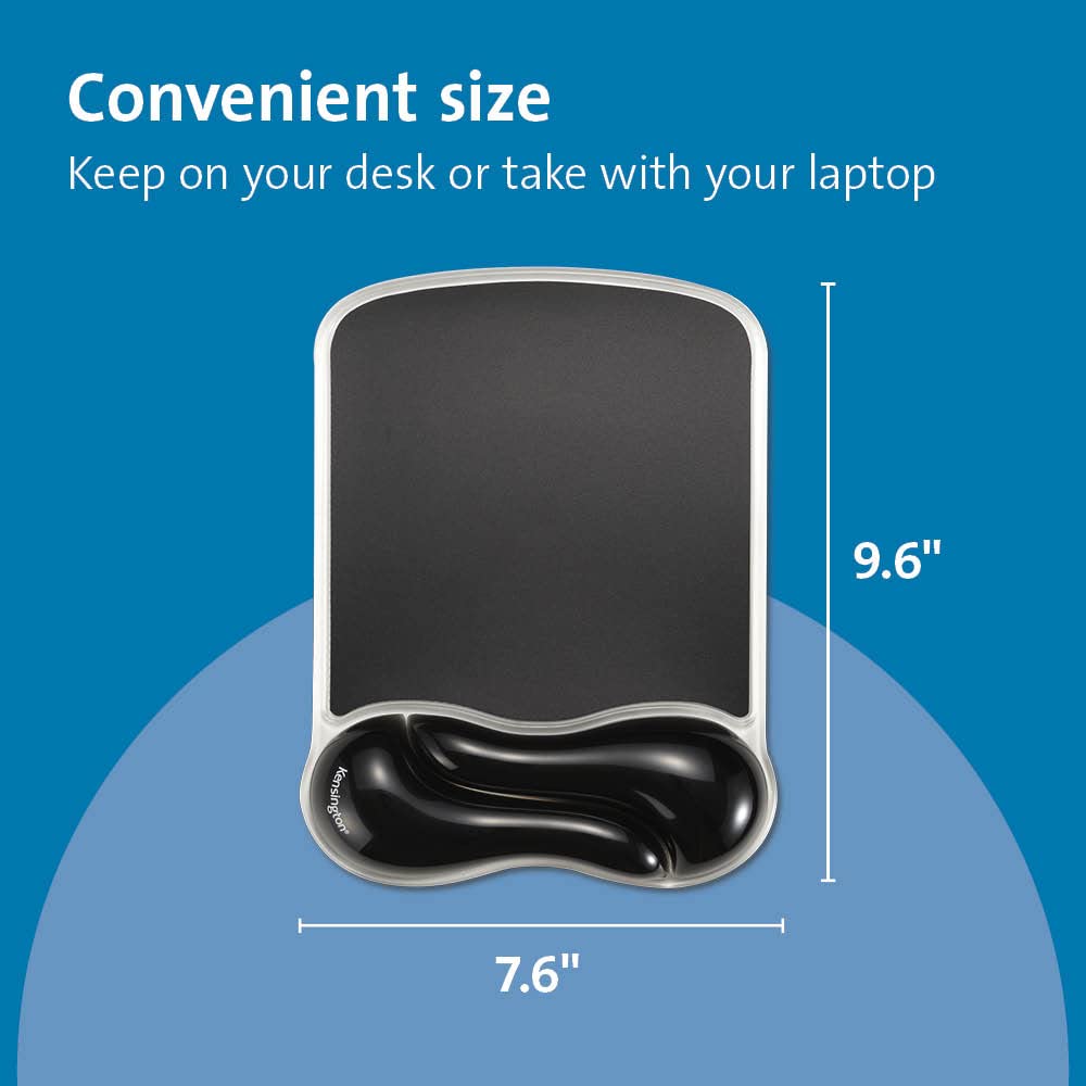 Kensington Duo Gel Wave Mouse Pad & Wrist Rest (K62413WW) Black