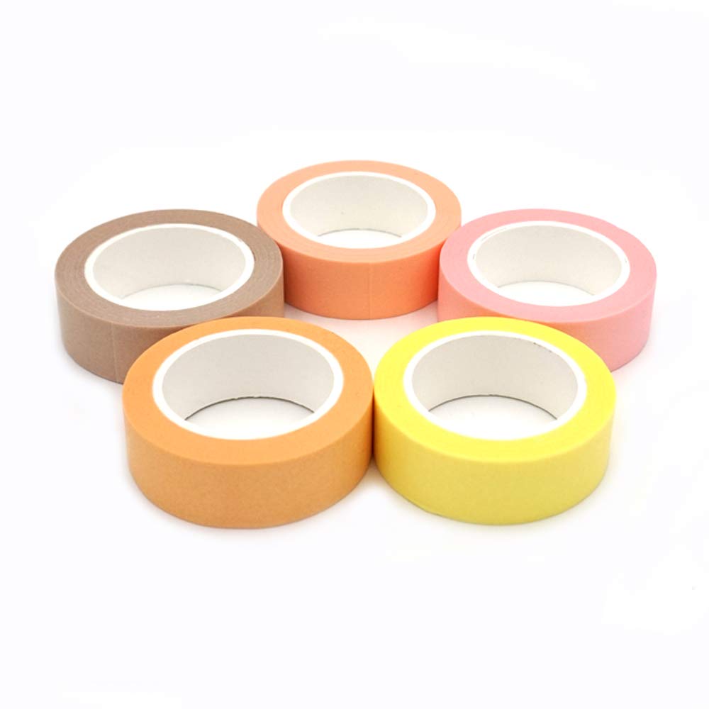 ERCENTURY Washi Masking Tape Set, Assorted 5 Rolls, Decorative Writable Tape, for Fun DIY Art