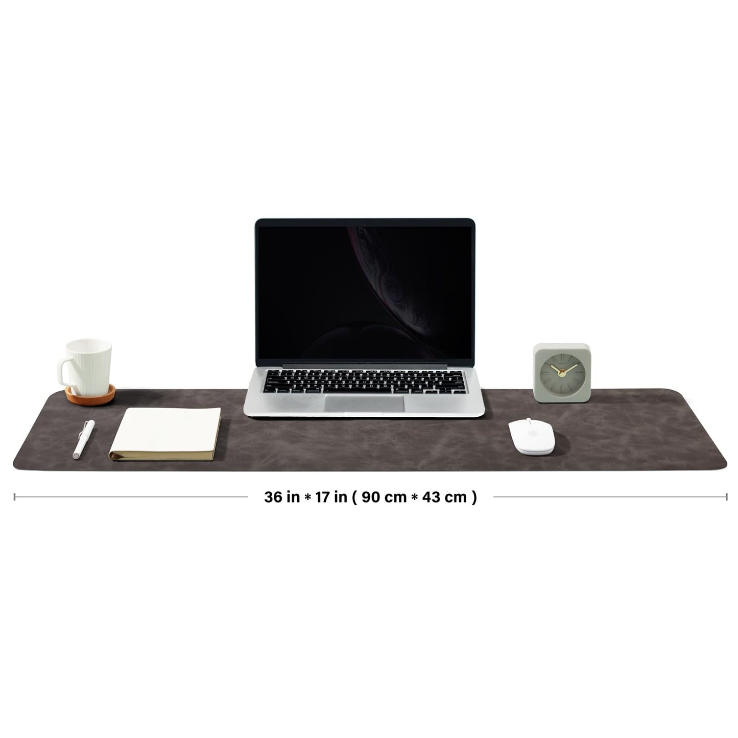Distressed Leather Desk Mat - Non-Slip PU Desk Pad for Office and Home - Desk Organization and