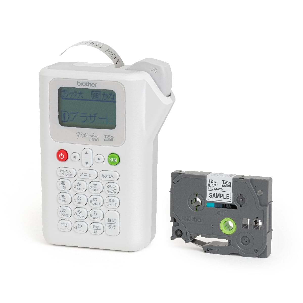 Brother Industries PT-J100W Label Writer, Petouch (White/3.5mm-12mm Width/TZe Tape)