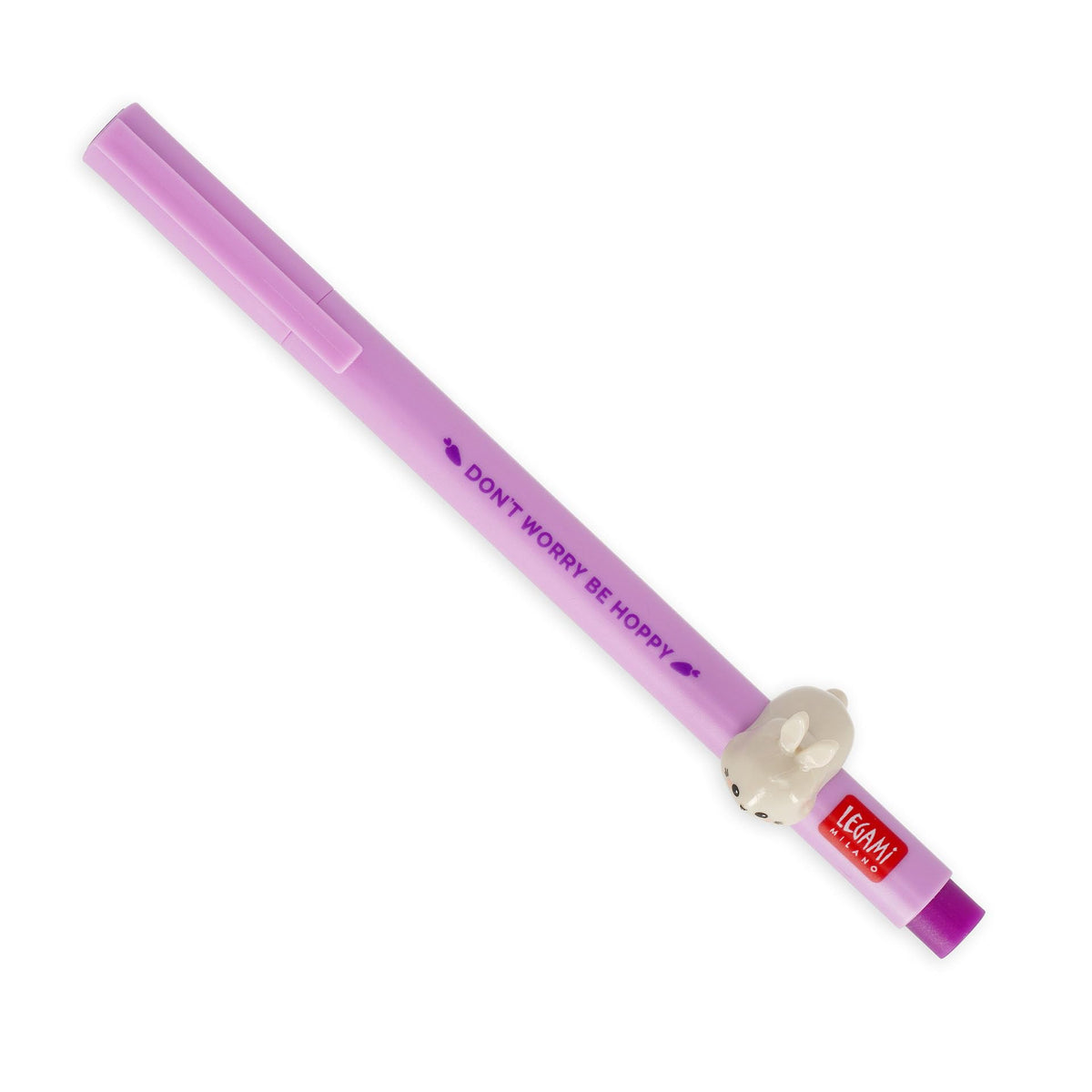 Legami - Animal Decorative Gel Pen - Lovely Friends, Bunny Theme, No Roller, Violet Ink, Removable