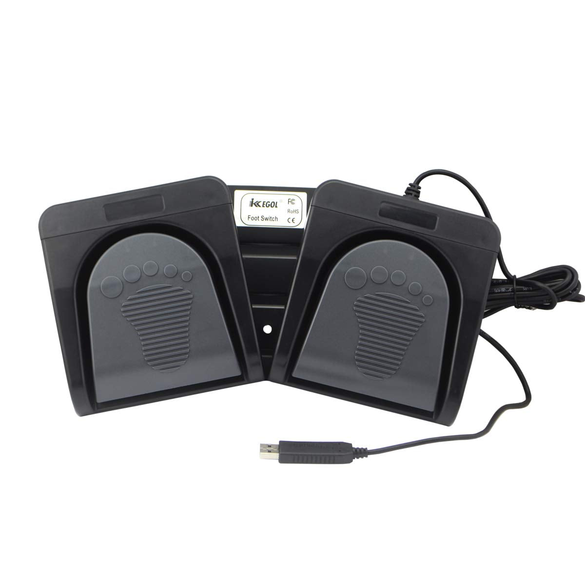 iKKEGOL Upgraded USB Double Pedal Assembly 2 Foot Switch Control 2 Key Button Footswitch Program