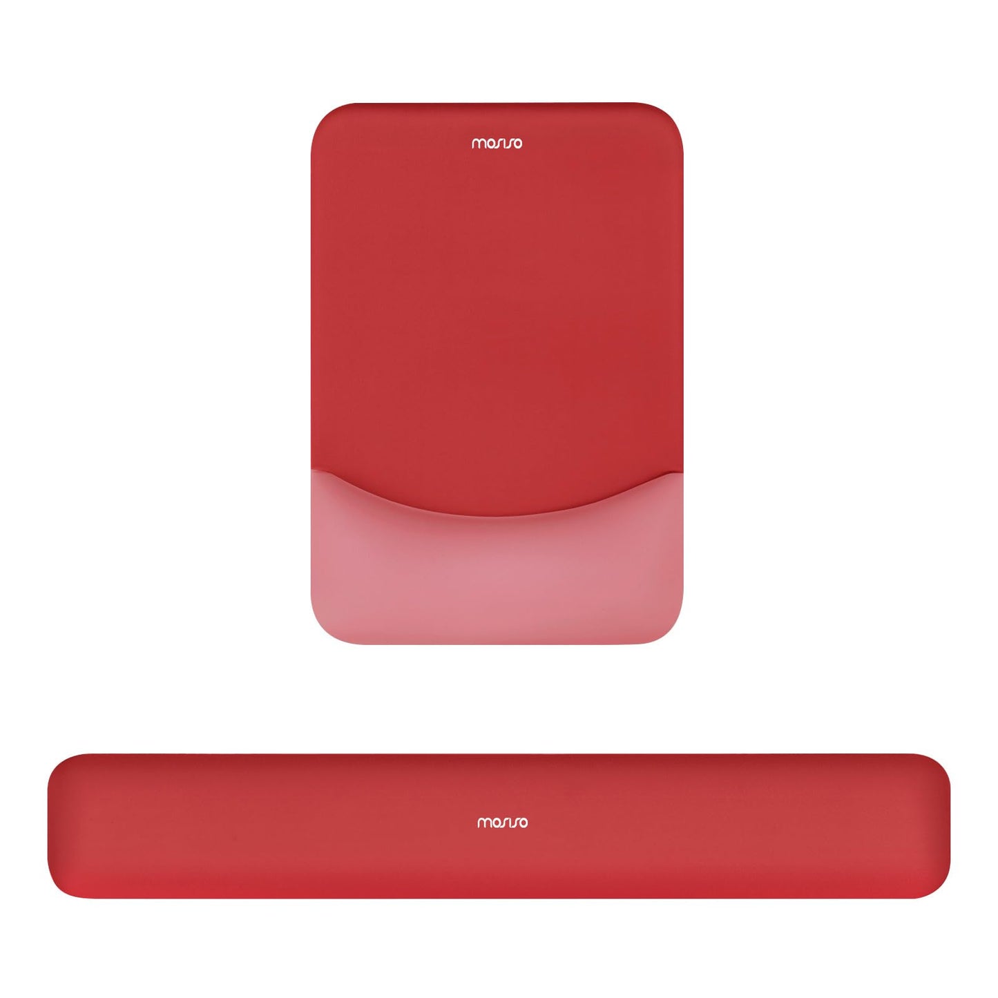 MOSISO Wrist Rest Support Mouse Pad & Keyboard Set, Red