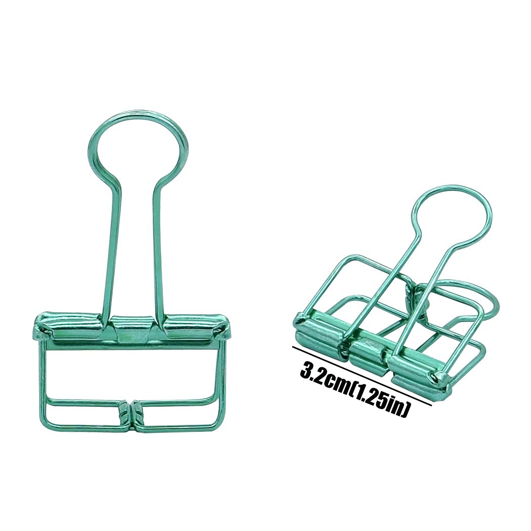 Binder Clips Paper Clamps 32mm Clips for Office School Supplies (Green)
