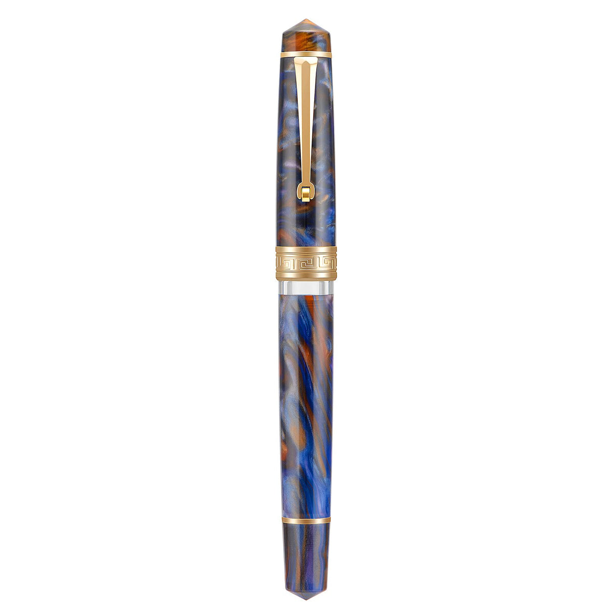 Asvine P20 Piston Fountain Pen Purple Resin, Iridium Medium Nib Gold Trim Business Signature
