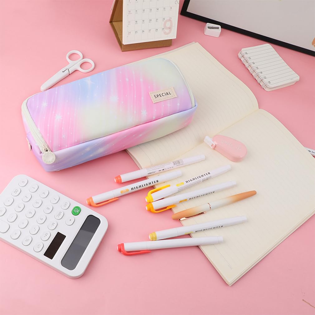 iSuperb Large Pencil Case 3 Compartments Pencil Pouch Big Capacity Pencil Bag Oxford Stationery