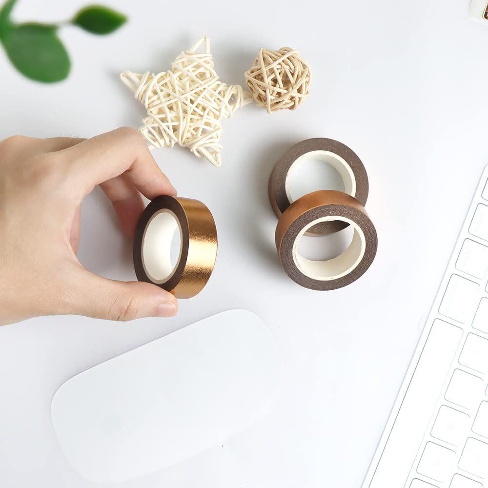 NatSumeBasics 2 Bronze Foil Washi Tapes Brass Metallic Craft Masking Tape
