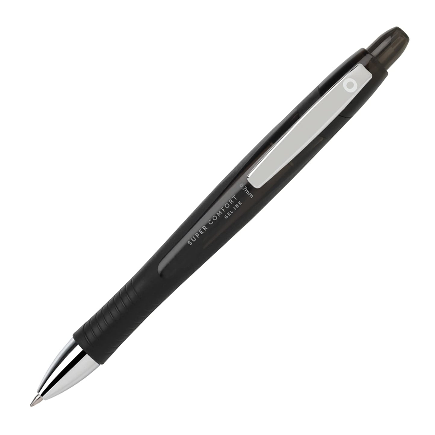 Office Depot Super Comfort Grip Retractable Gel Pens, Medium Point, 0.7 mm, Black Barrel, Black