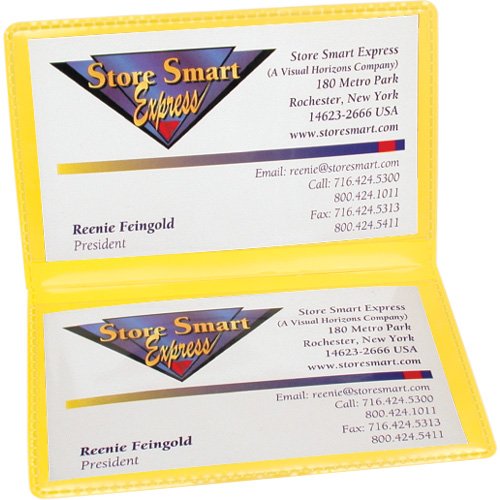 StoreSMART - Yellow Folding Business Card Holders - 25 Pack - Polypropylene Plastic (RPP2915Y-25)