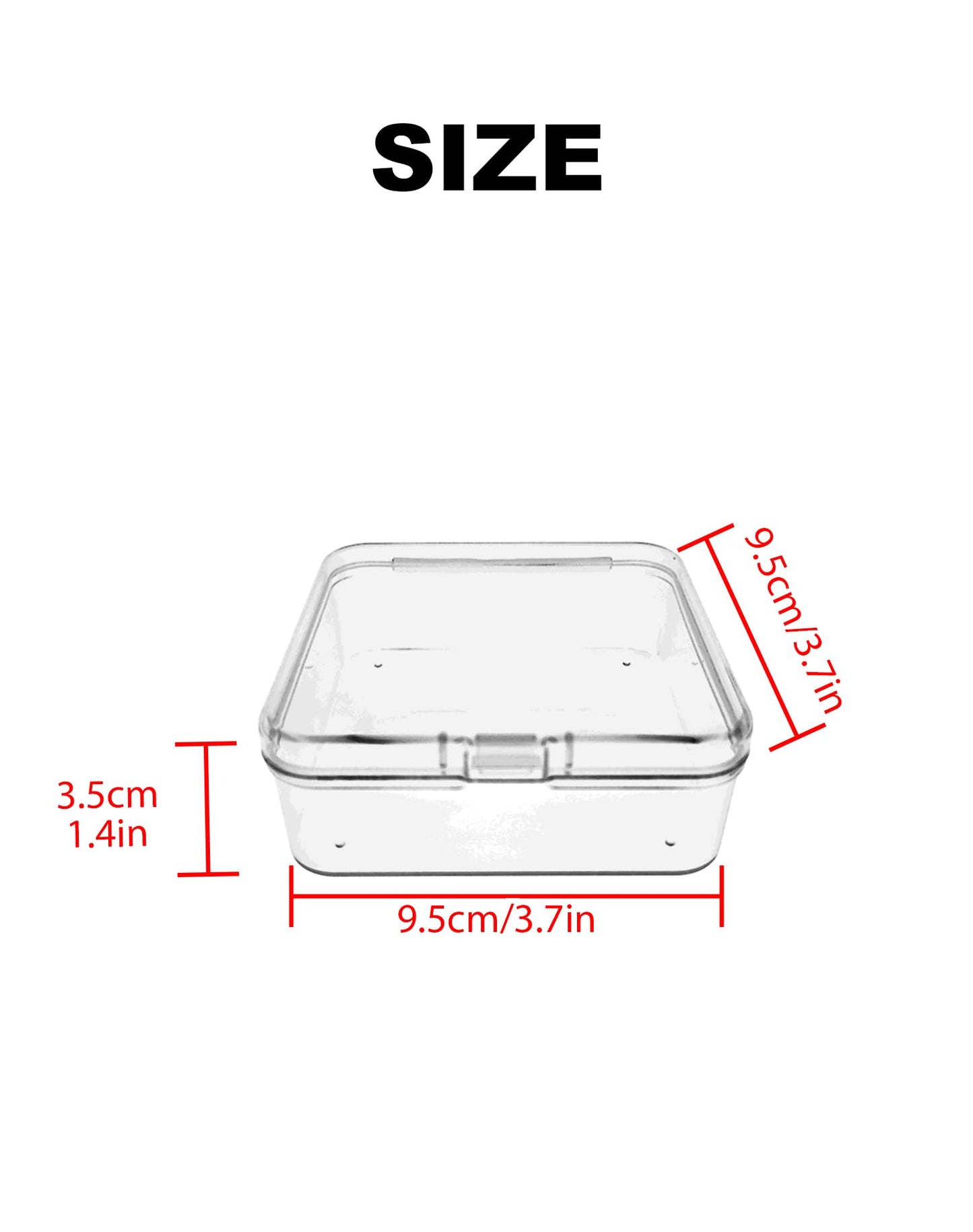 LJY 18 Clear Plastic Boxes, 3.7 x 3.7 x 1.4 in for Small Parts