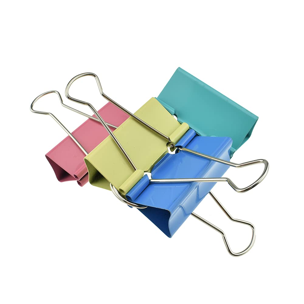 HAHIYO Binder Clips Paper Clamps Spring Steel Sturdy Large 1.97 inches Width 0.59 Inch Capacity No