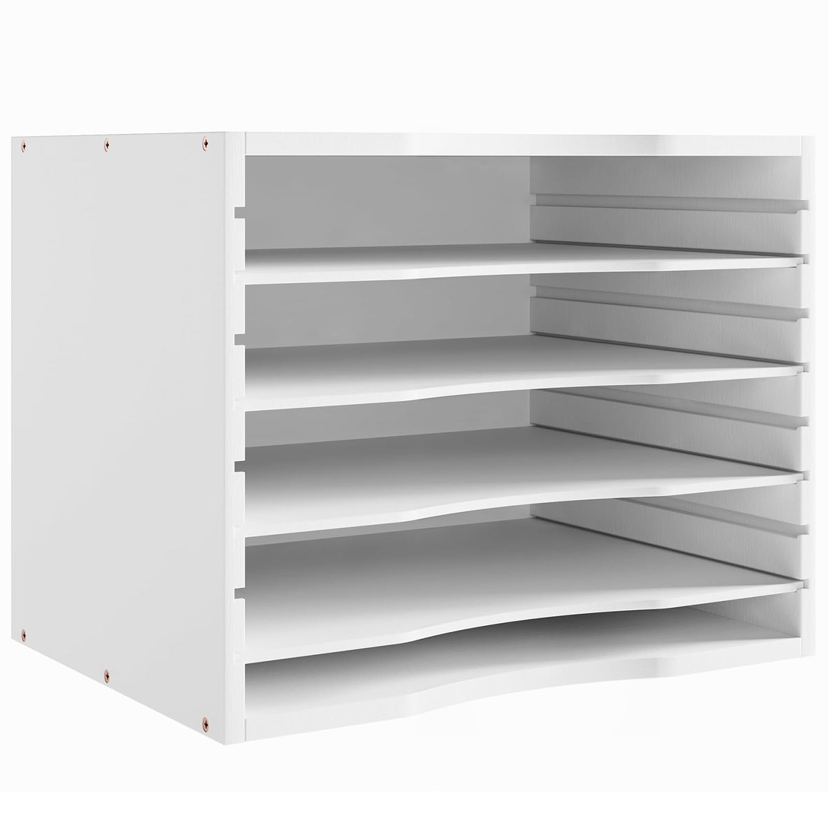 Bamjoy Bamboo 5 Tier Desktop Organizer, Paper Organizer Mail Sorter, File Holder Letter Document