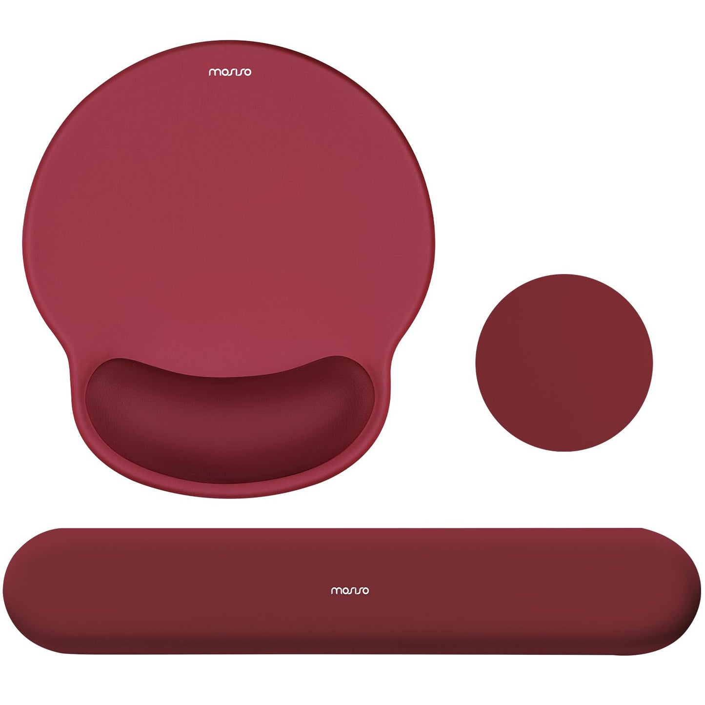 MOSISO Wrist Rest Support for Mouse Pad&Keyboard Set, Wine Red